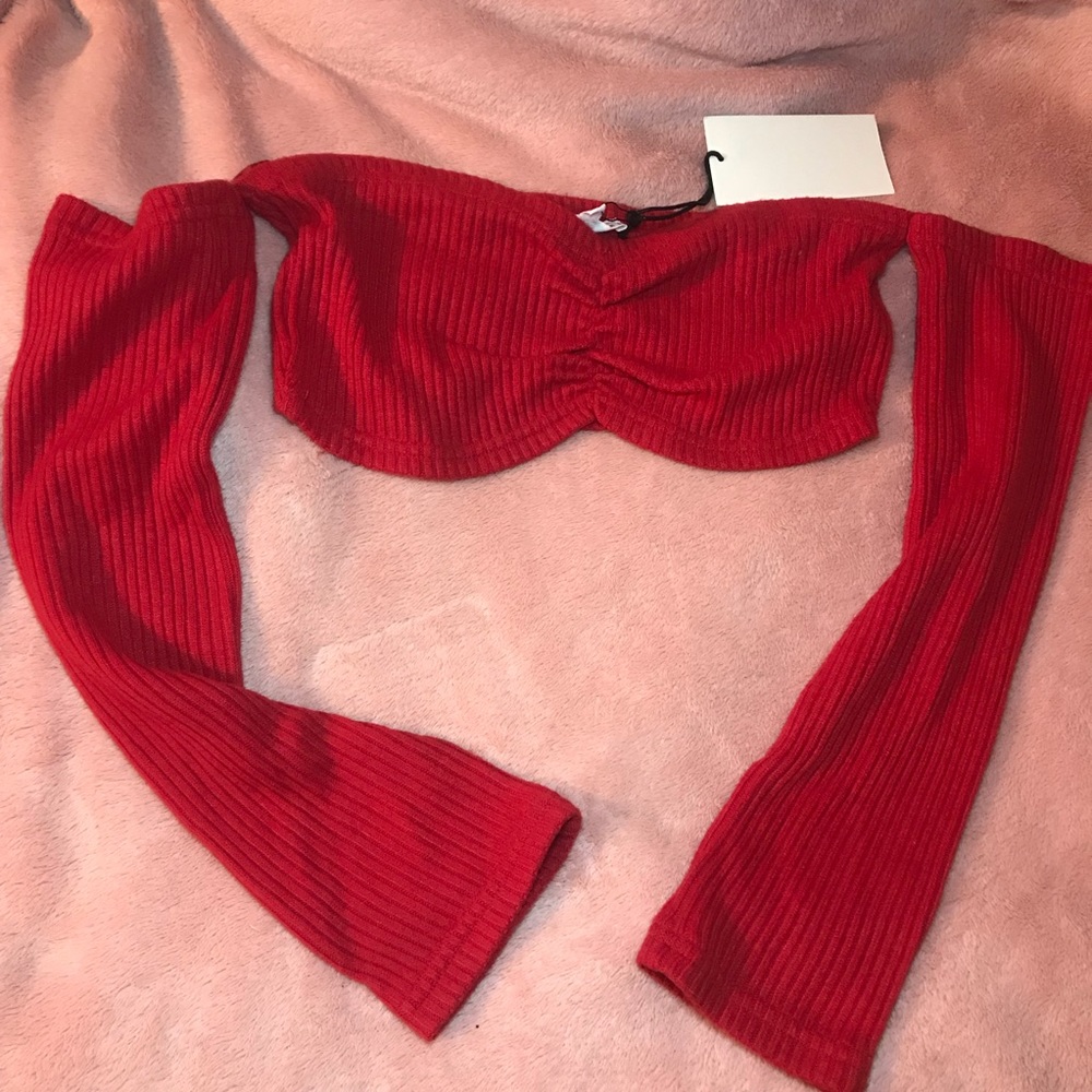 Red crop top